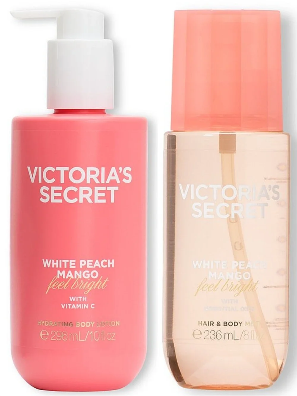 Victoria's Secret White Peach Mango Hydrating Body Lotion & Mist Set NEW